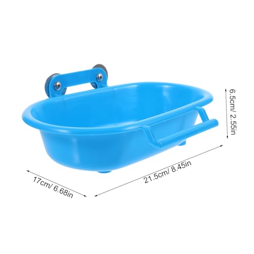 POPETPOP Box Bird Bath Bird Shower Bath Bird Accessories Motorized Pool Bath Tub for Bird Parrot Parakeet Bath Basin Pet Bird Cage Accessories Cockatiels Bird Perches for Cages Tubs Blue