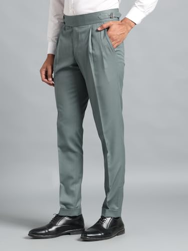 Image of Gurkha Pants for Men | Trouser for Men | Formal Pant | Double Button | Regular Fit Trouser High Waist Pleated Casual Trousers | Straight Leg Pants for Office Smart Casual Travel Party