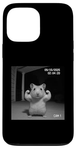 Funny Hamster Flexing On Security Camera スマホケース iPhone 13 Pro Max 用
