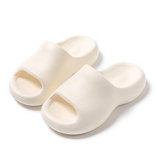Alexis Leroy Unisex Antideslizante Pantuflas Interior Exterior Sandalias Bañera Jardín Piscina Pantuflas Blanco Nublado 40/41 EU