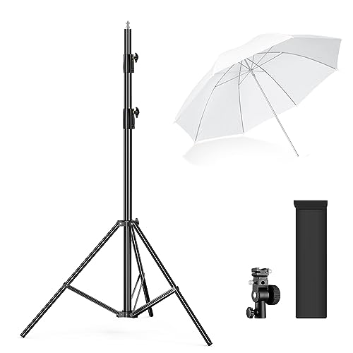 SOONPHO 撮影アンブレラセット フレアンブレラ スタンド付き 収納外袋付き 200cm調節可能 コスプレ撮影/ポートレート撮影/料理撮影 ロケ/スタジオ撮影 適格請求書発行可