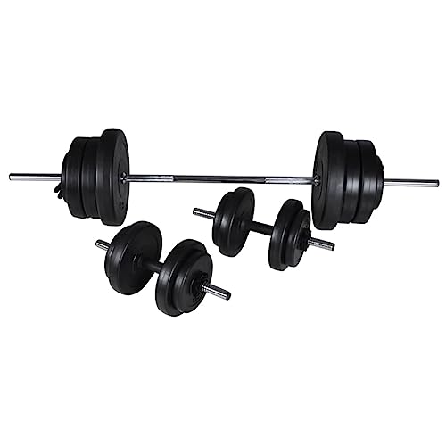 Juego de mancuernas cortas e largas, juego de mancuernas de fitness kit de mancuernas de entrenamiento para entrenamiento de pesas y 2 mancuernas 60,5 kg