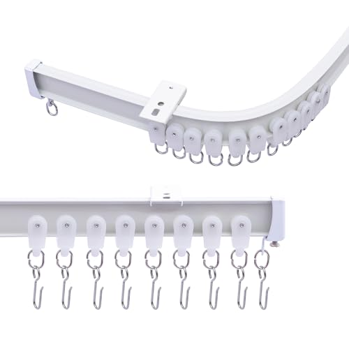 MaKefeile Ceiling Curtains Track System, Flexible & Bendable Curtain Tracks for Ceiling Mount, Heavy...
