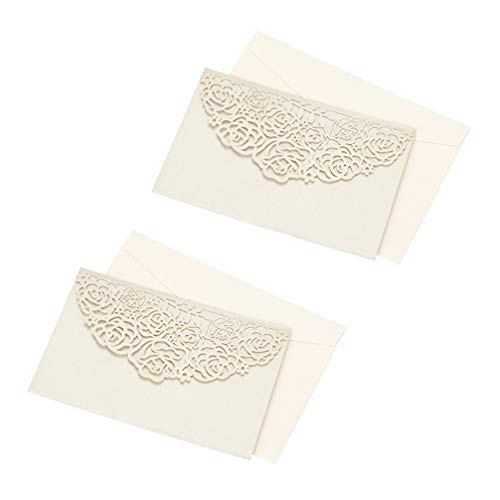 Conjunto de 10 Convites para Cartas de Renda Oca com Envelope para Festivais Dia dos Namorados, Prat
