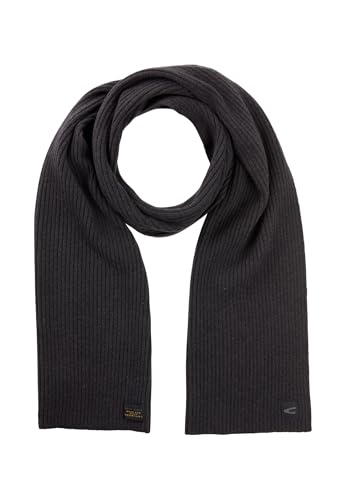 camel active Herren Strickschal aus reiner Lammwolle Schwarz, menswear-OS