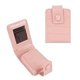 Philo Fun Lipstick Case with Mirror for Purse, Compact Makeup Lip-Gloss Holder Pouch, Small Travel Cosmetics Organizer for Women, Pink