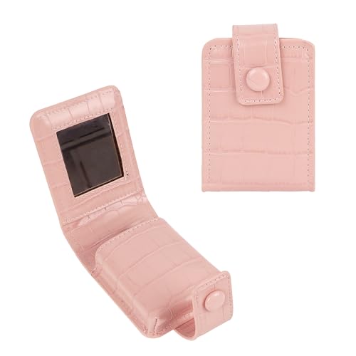 Philo Fun Lipstick Case with Mirror for Purse, Compact Makeup Lip-Gloss Holder Pouch, Small Travel Cosmetics Organizer for Women, Pink