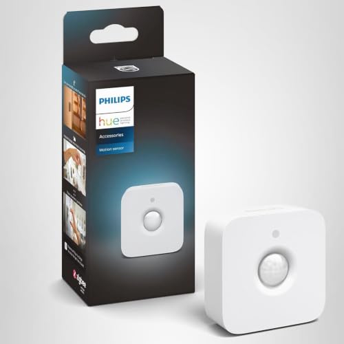 Philips Hue Bewegungsmelder Indoor, Tageslichtsensor für smarte Beleuchtung, automatische Lichtsteuerung bei Bewegung für EIN sicheres Zuhause, weiß