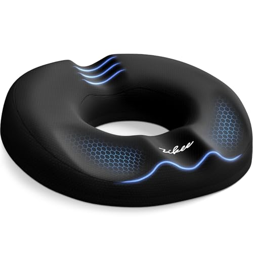ZIKEE Dual U-Shaped Donut Pillow for Tailbone Pain, Hemorrhoid Pillow for Sitting with Pressure Relief Hole & Slope Design, Donut Seat Cushion for Coccyx, Postpartum & Post Surgery Sitting Relief