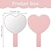 Dimeho Heart-Shaped Travel Handheld Mirror, Heart-Shaped Makeup Hand Mirror with Handle, Portable Cosmetic Mirror for Women (Pink)
