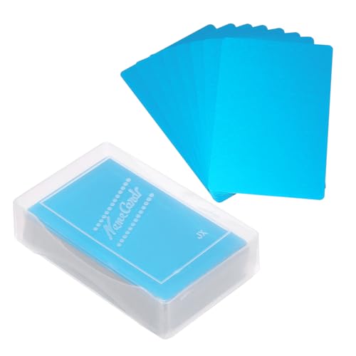 Cartes de visite en métal bleu PATIKIL en aluminium naturel pour gravure de prestige