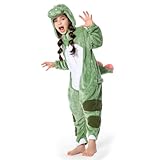 [OLAOLA] 恐竜 着ぐるみ パジャマ 子供 動物 可愛い コスチューム 仮装 キッズ きぐるみ もふもふ 暖かい 部屋 防寒 対策 冬用パジャマ フランネル 男女兼用 ((M 130-145))