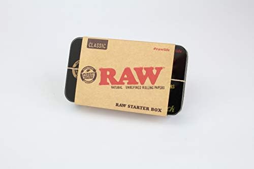 BIGSMOKESUPPLIES - Raw Black Pocket Tin Set: The Perfect on-The-go Smoking Gift Set: Includes Pre-Rolled Tips, Raw Connoisseur, Glass Tip, Raw Black Tips, J-Tube, Clippy Bags and Slap