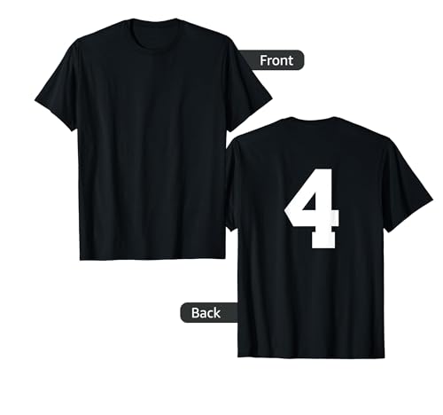 4 Number (on Back) Sports Team Jersey Number T-Shirt