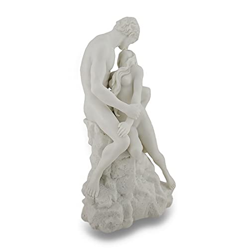 Zeckos White Marble Finish The Lovers Statue Nude Sculpture #TOP1