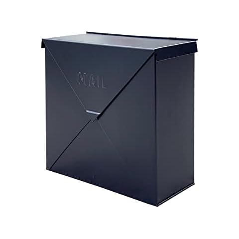 NACH Chicago Matte Black Mailbox, Rust Resistant Wall Mount Mailboxes for Outside, Industrial Style Metal Mailbox, Mail Holder, 10 x 10 x 4, Hardware Included, MB-6300BLK Cover