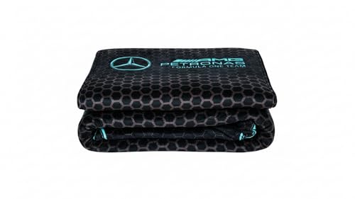 Mercedes AMG Petronas F1 Fleece Blanket – Official Formula 1 Merchandise, Stealth Mesh Design Black Throw, Ultra Soft Lightweight Blanket for Sofa Travel & Fans, 40x59 in