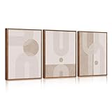 Celestdeco Gerahmte Leinwandbilder in beige-braunen,Boho 