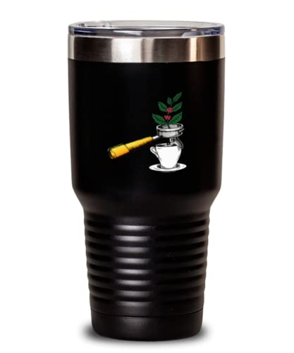 Becher aus Edelstahl, isoliert, lustig, Kaffeepflanze, Espresso, Barista, 880 ml