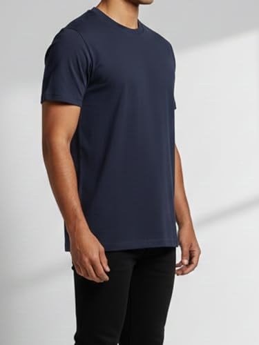 Image of Dollar Easy Fit Cotton Blend Pack of 1 Solid Men's Round Neck T-Shirt