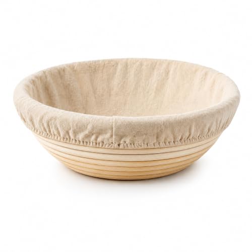 Brotgärkörbchen Rund 23×8cm Natürliches Rattan Handgemacht Für 700800g Teig Mit Leinentuch Gärkorb Zum Brotbacken & Fermentieren