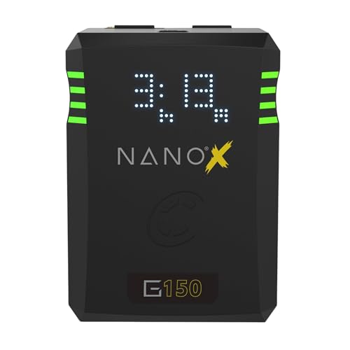 Image of CoreSWX LLC Core NANOG150X, 150wh Micro Sized Gold-Mount Smart Battery Pack, 14.8v 6.6Ah. 10A Draw with EmLED Fuel Gauge, USBCPD and Ptap
