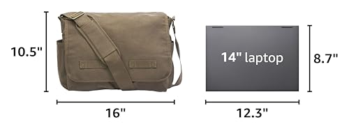 Image of Sweetbriar Classic Vintage Messenger Bag - Original Heavyweight Cotton Canvas Shoulder Bag with Upgraded Features