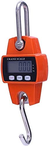 Electronic Kitchen 300kg/0.1kg High Precision Electronic Crane Hook Scale, LCD Digital Industrial Weighing Stainless Steel with Tare Zero Function for,Orange-300kg/0.1kg (Orange 300kg/0.1kg)
