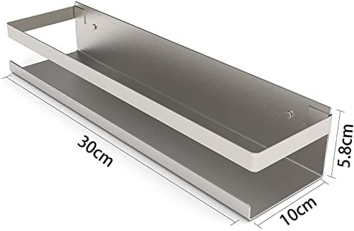 Bestdon Self Adhesive Shower Shelf, Bathroom Storage Shelf, No Drilling Shower Caddy SUS304 Stainless Steel for Bath and Kitchen, Rustproof, Silver