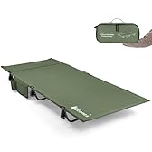 Gonex 31.5" Extra Wide Camping Cot with Premium Pillow Pocket Supports 350lbs, Portable Ultralight Folding Cot Bed for Adults Travel, Beach, Home, Sleeping (Army Green)