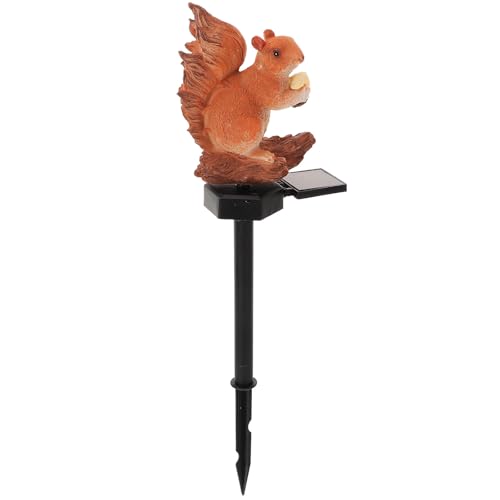 Lampe solaire écureuil en résine LED pour décorer le jardin et la pelouse