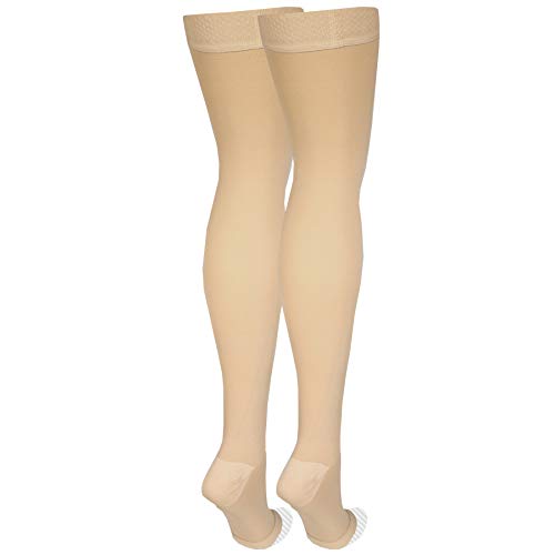 Amazon Basic Care Medical Compression Stockings, 20-30 Mmhg Support, Women & Men Thigh Length Hose thumb #5