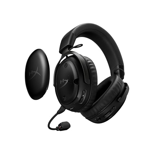 HyperX Cloud III S, Casque Gaming sans Fil, Bluetooth/2,4 GHz, PC/PS5/Xbox, jusqu'à 200h de Batterie, transducteurs 53 mm, DTS, Micro 10 mm, Noir