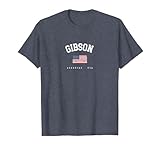 Gibson AR - Bandera Americana, Retro, diseño de Estados Unidos Camiseta, Hombre, Azul Jaspeado, S
