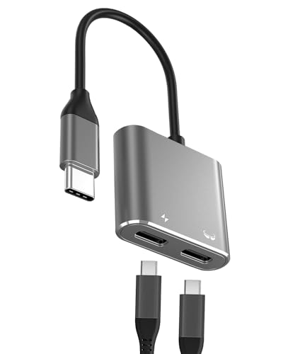 GCNWW USB C to AR Glasses Converter and Charging Adapter Play Adapter, Practical Aluminium Alloy USB-C Hub, PD 100W and 4K@60Hz for Switch, Steam Deck, ROG, Tablets and More