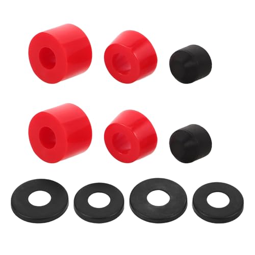 SHERCHPRY Juego de Bujes Amortiguadores para Ejes de Patineta Almohadillas Absorbentes de PU en Color Rojo Kit de Elevadores para Patines y Longboards Absorción de Impactos para