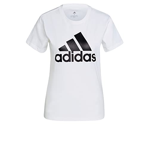 adidas Mujer Essentials Logo Tee, White / Black, M
