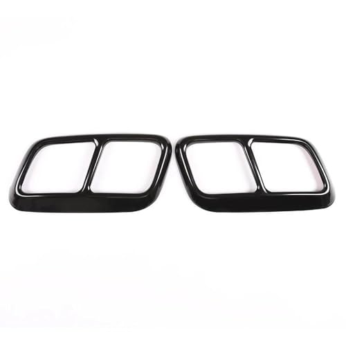 Embellecedor De Tubo De Escape De Acero Inoxidable Cromado Negro Brillante Para Land Rover Range Rover Sport 2018-2019 Modificación Externa(Bright black)