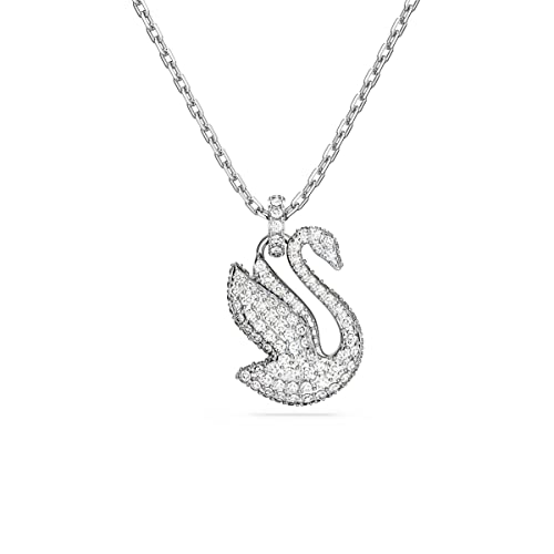Swarovski Iconic Swan Crystal Necklace, Earrings, Bracelet Jewelry Collection, Clear Crystals on a Rhodium Tone Finish
