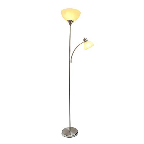 Simple Designs Lf2000-Bsn Mother-Daughter Floor Lamp With Reading Light, Brushed Nickel #TOP1