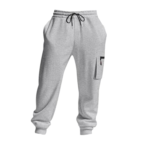 Elastic Waist Sweatpants for Men Cotton Loose Straight Sweatpants Stretch Outdoor Work Pant with Multi Pockets4