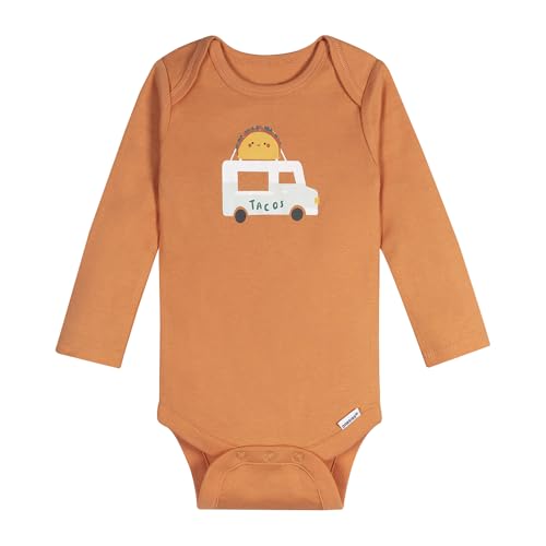 Image of Onesies Brand Unisex Baby 6-Pack Long Sleeve Bodysuits - Breathable Cotton One-Piece Outfits for Newborns & Infants