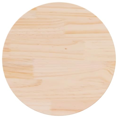 vidaXL Tischplatte, Holzplatte Holztischplatte Rund, Ersatzplatte Platte für Beistelltisch Couchtisch, Massivholztischplatte Esstischplatte, Ø70x3 cm Massivholz Kiefer