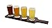 G Francis Beer Flight Set with (1) Wooden Flight Paddle and (4) 5oz Ounce Glasses – Sampler Kit for Beer Tasting