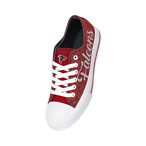 Image of FOCO Womens NFL Team Logo Ladies Fashion Color Glitter Low Top Canvas Sneakers Shoes