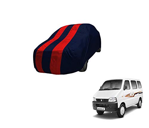 Image of Auto Hub Car Cover Compatible with Maruti Eeco with Mirror Pocket,Triple Stitched, Weather Proof, Eeco Car Cover- Navy-Red