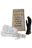 Enespro Class 0 Black Rubber Voltage Insulating Glove Premium Kit with FR Knit Glove and Leather Protectors, Max. Use Voltage 1,000V AC/ 1,500V DC, KITGC0B10AG