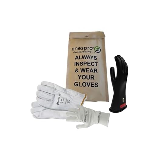 National Safety Apparel Class 0 Black Rubber Voltage Insulating Glove Premium Kit with FR Knit Glove and Leather Protectors, Max. Use Voltage 1,000V AC/ 1,500V DC (KITGC009AG)