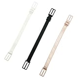 Lansonee 3 in Pack Soft Comfortable Elastic Adjustable No-Slip Bra Strap Clips Holder (Beige, Black and White) - Image 1