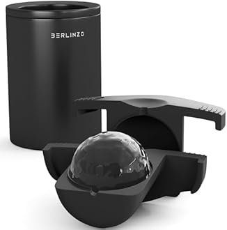 Berlinzo Premium Clear Ice Ball Maker Mold - Large 2.4-Inch Crystal Balls for Whiskey, Cocktails, and Bourbon - Easy-to-Remove Sphere Mold (Storage Bag Not Included)
